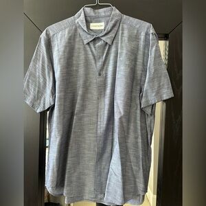 Coastdoor Men's Blue Chambray Casual Button Down Shirt